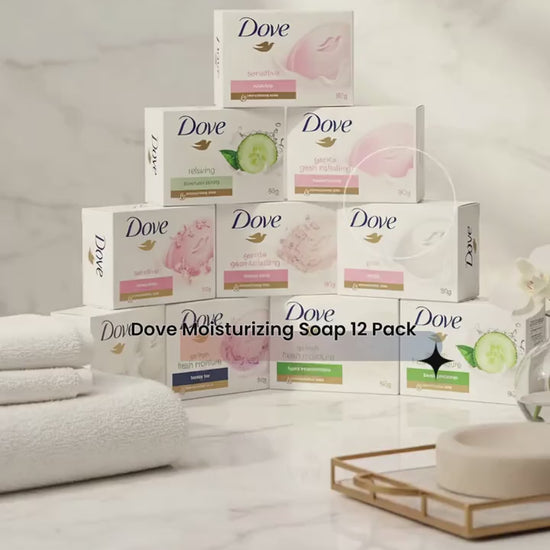 Dove Beauty Bar Moisturizing Cleanser Soap 90g 12-Pack